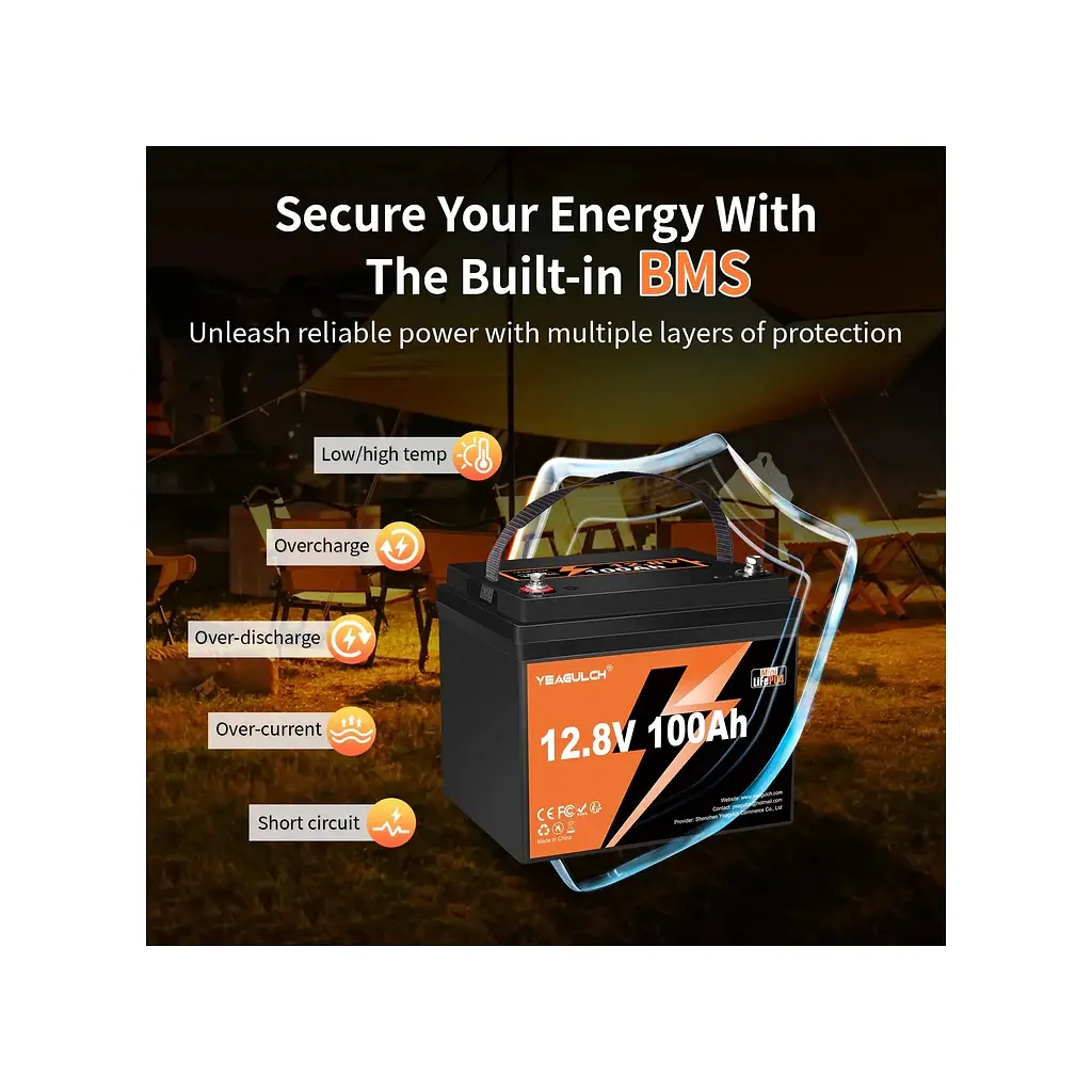 Батарея LiFePo4 YEAGULCH 12.8V 100Ah Mini Max (YEAGULCH-12,8V/100Ah Max) - фото 3
