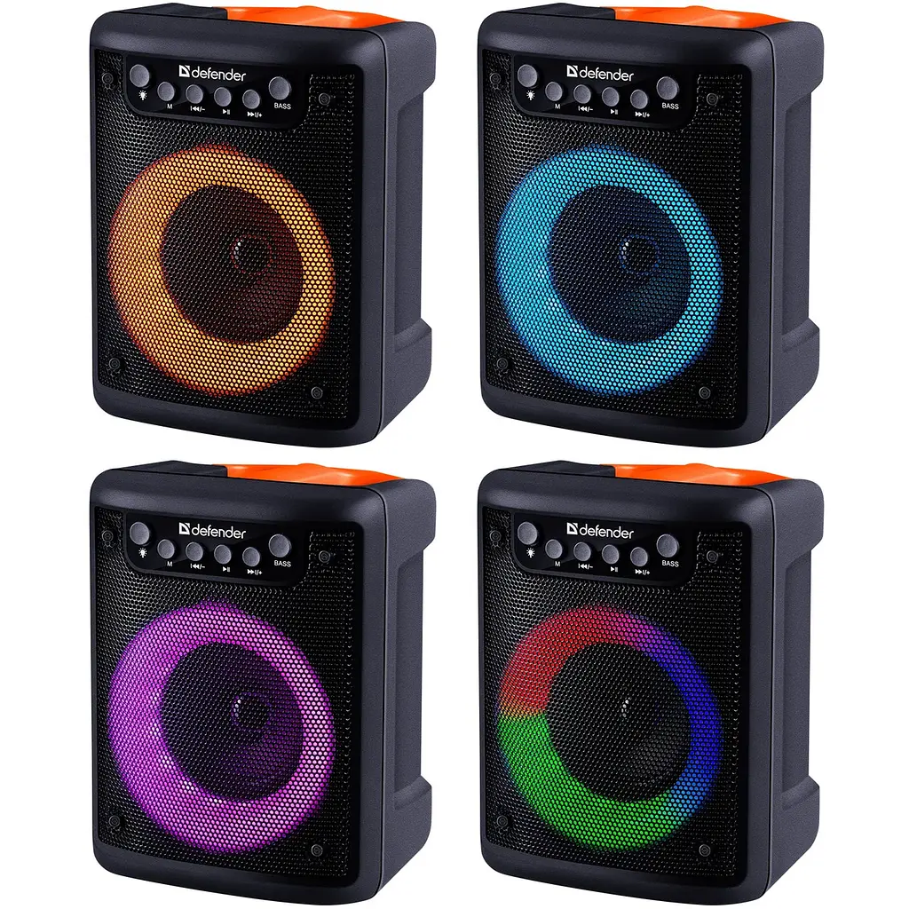 Акустична система 1.0 Defender Funky 10Вт, Light/BT/FM/USB/MIC/AUX - фото 9