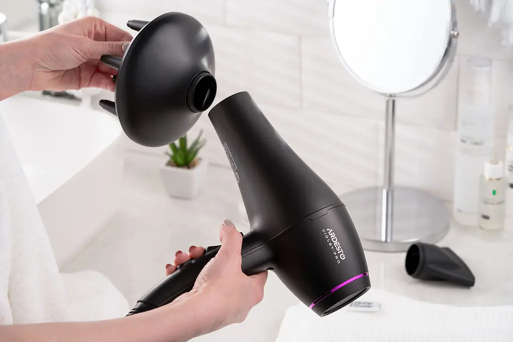 Фен Violet PRO HD-Y222PRO, 1850-2200Вт, 2 швидкості, 3 темп.режима, дифузор, чорний ARDESTO teh0017658 - фото 6