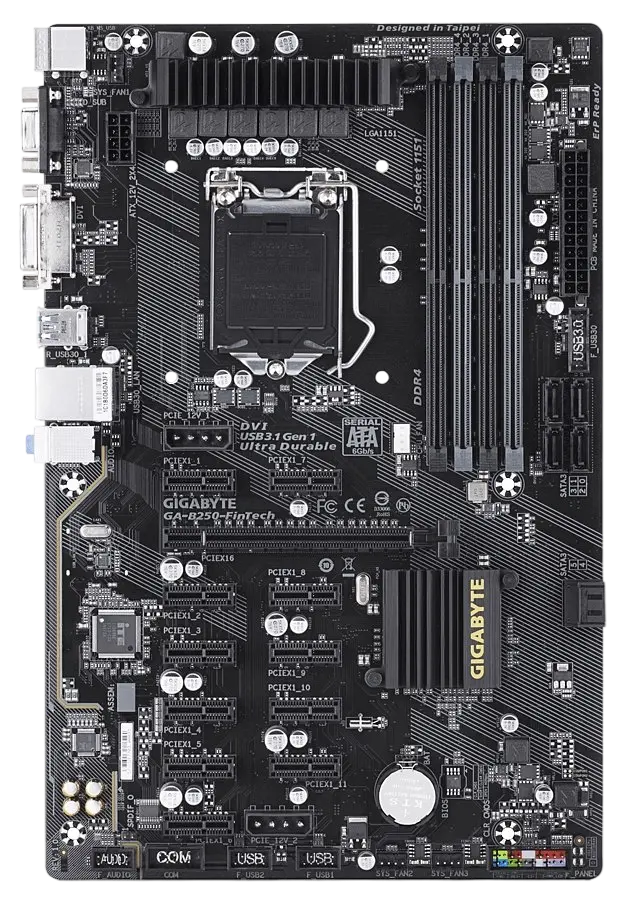 Материнська плата Gigabyte GA-B250-FinTech LGA 1151v1 (GA-B250-FinTech) Б/В - фото 2
