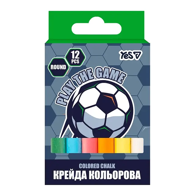 Крейда кольор. "Yes" №400563 12шт Football кругла