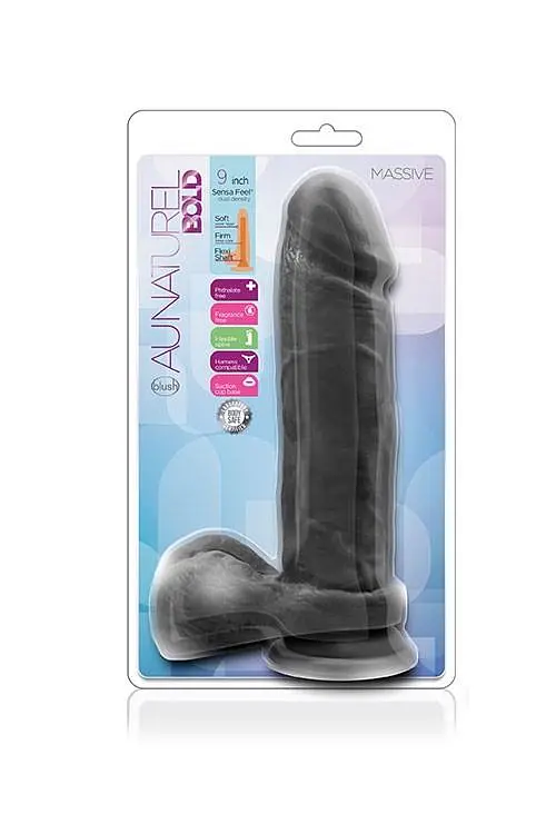 Фаллоимитатор Au Naturel Bold Massive 9" 24.1 см черный - фото 2