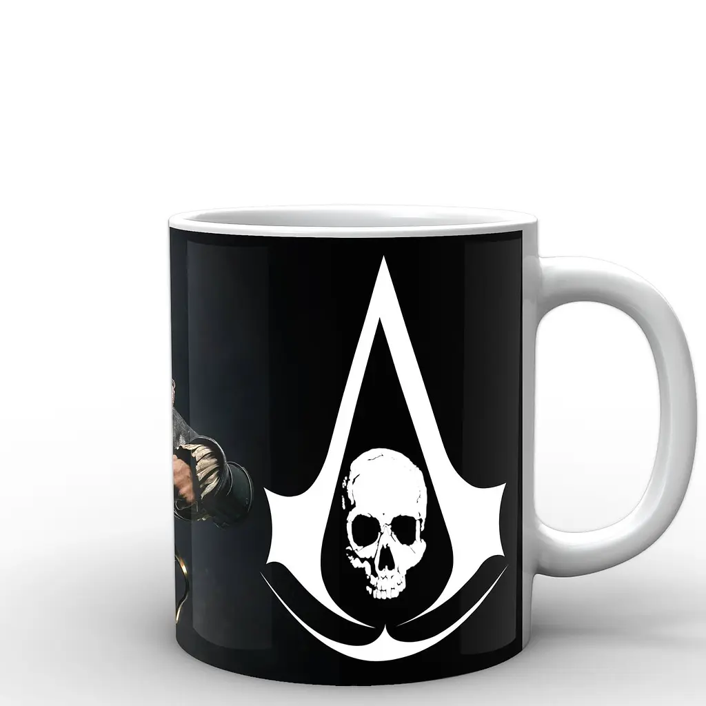 Кухоль GeekLand Assassins Creed чорний прапор AC.02.06 330 мл білий - фото 3