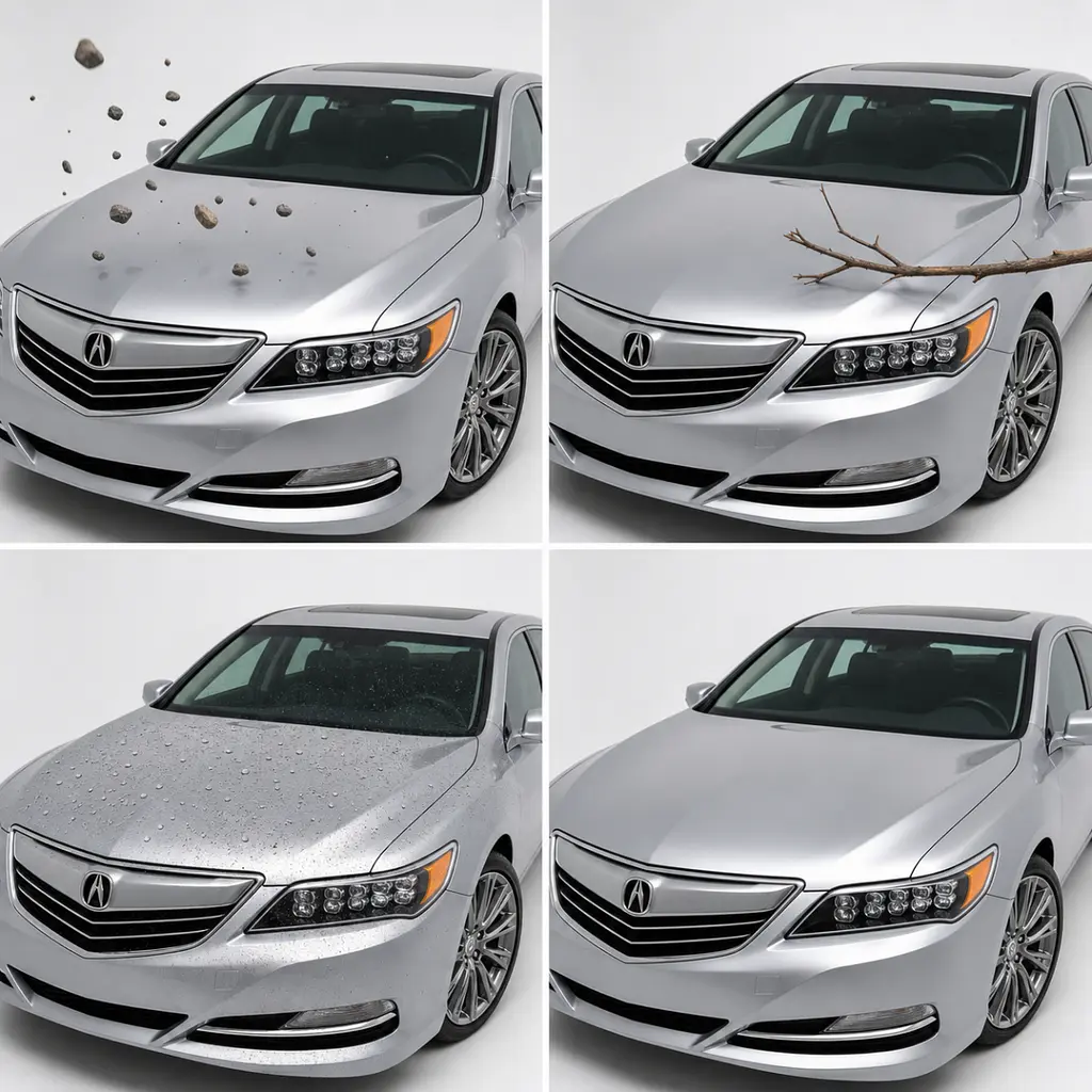 Антигравійна захисна бронеплівка за лекалами для Acura RLX I 2014-2017 - повний кузов - фото 3