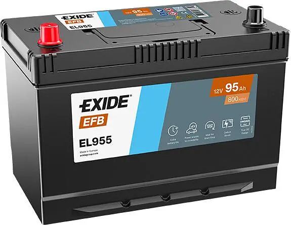 Автомобільний акумулятор EXIDE Start-Stop EFB 6СТ-95Ah Аз ASIA 800A (EN) EL955