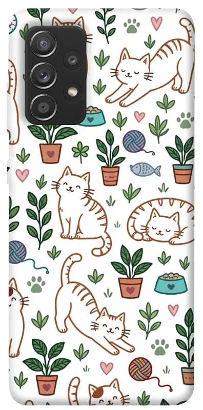 TPU чехол Demsky Cats pattern для Samsung Galaxy A72 4G / A72 5G