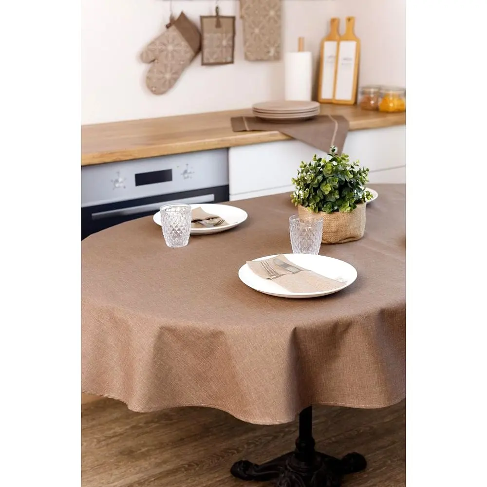 Скатертина Прованс Кориця овальна 133х180 см коричнева (41201) - фото 6