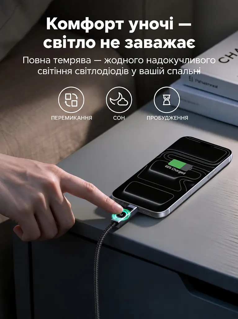 Кабель UGREEN L541 USB-C - USB-C PD 3.1 240 Вт з дисплеєм 2 м чорний (55816) - фото 11