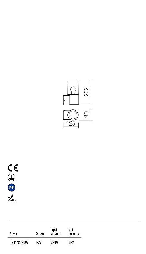 Бра вуличне FRED AP E27 1x max.20W IP54 DG(5.1.2) Redo 90115 - фото 3