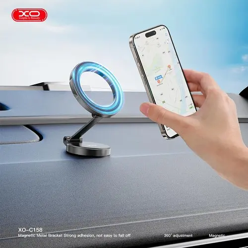 Автотримач XO C158 magsafe Magnetic 360° Rotating Magnetic Cell Phone Holder чорний - фото 3