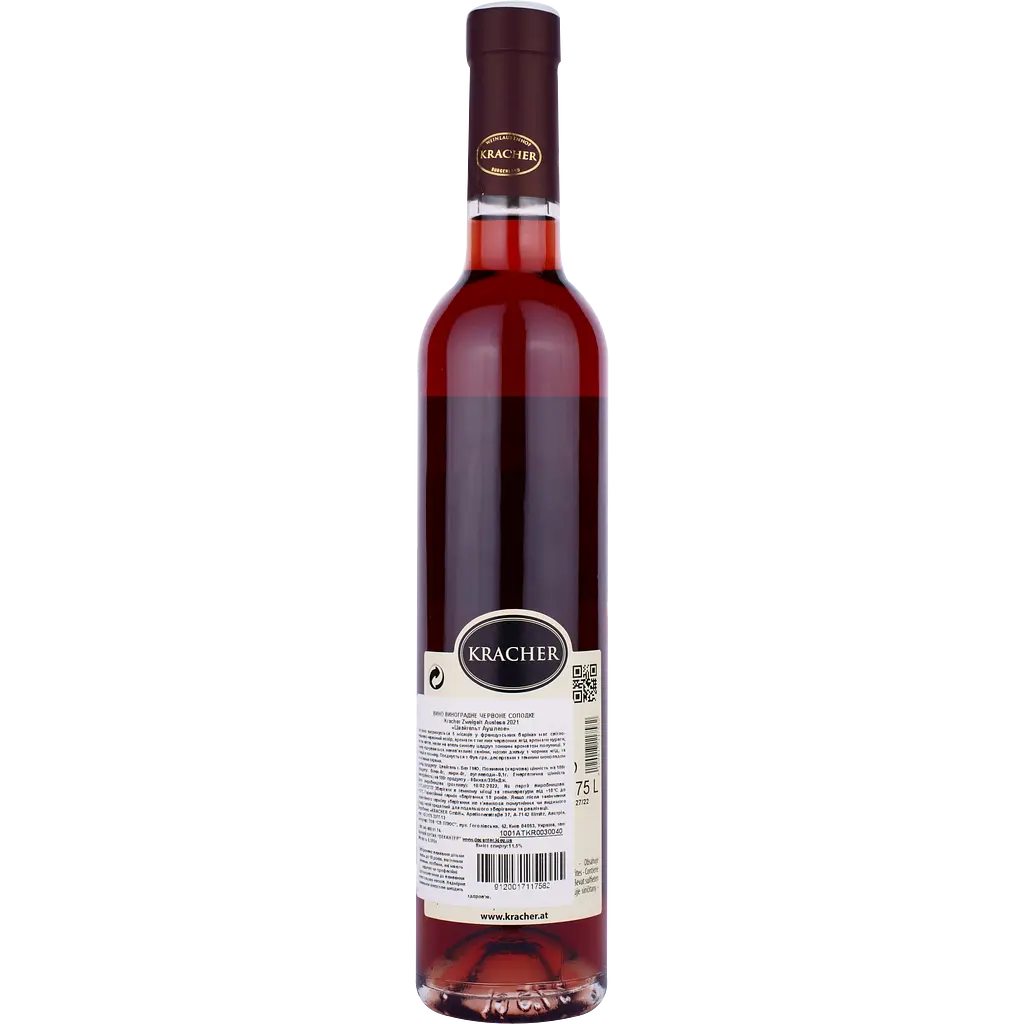 Вино Kracher Auslese Zweigelt, червоне, напівсолодке, 0,375 л - фото 2