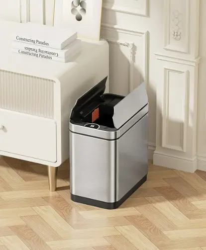 Відро для сміття сенсорне прямокутне Koer TC-020112-02 12 л нержавійка (KR5582)  - фото 3