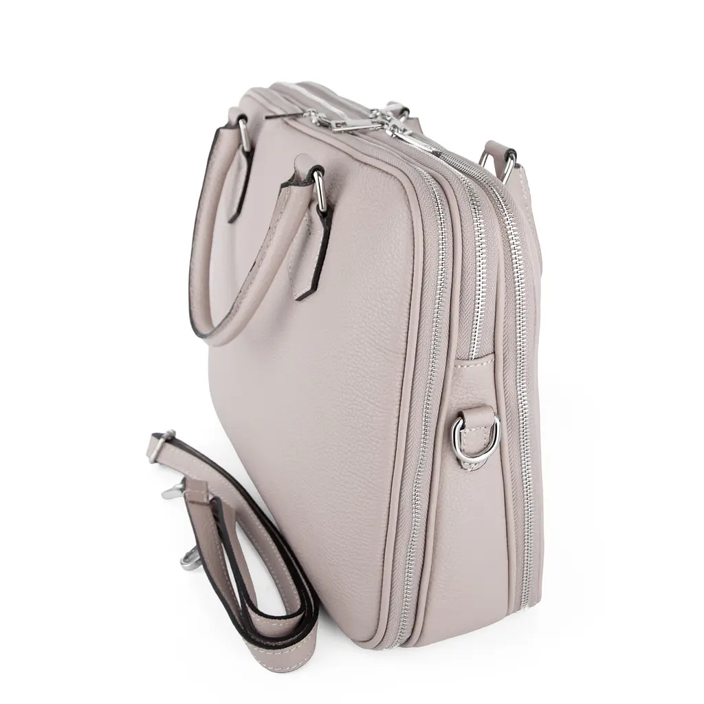 Шкіряна жіноча сумка для ноутбука Virginia Conti 03889 пудрова - фото 4