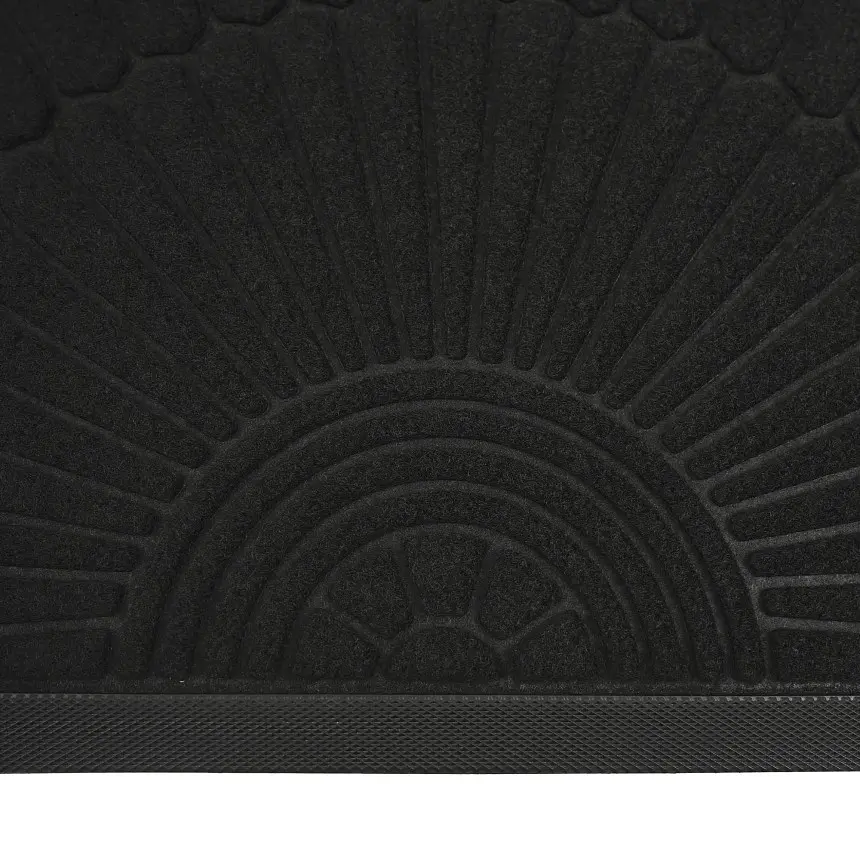 Килимок придверний Eco Fabric Промені півколо з кромкою чорний 40 х 60 см (4060-022) - фото 6