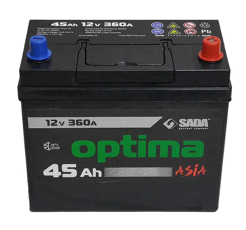 Автомобильный аккумулятор Optima Asia 6СТ-45 (-/+) Евро 12В 45Ач 360А - фото 2