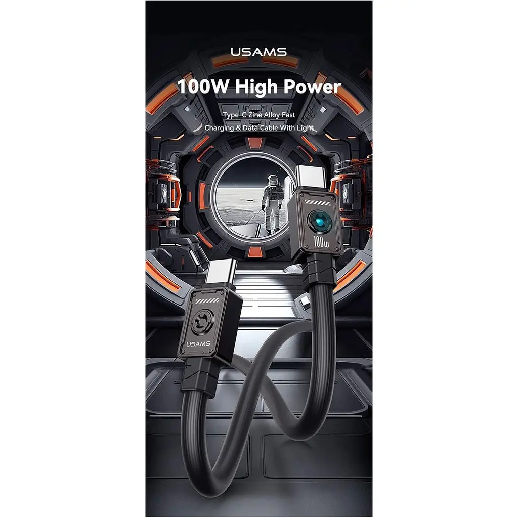 Кабель Usams US-SJ684 USB-C to USB-C 100W 1.2m Orange (SJ684USB04) [153993] - фото 2