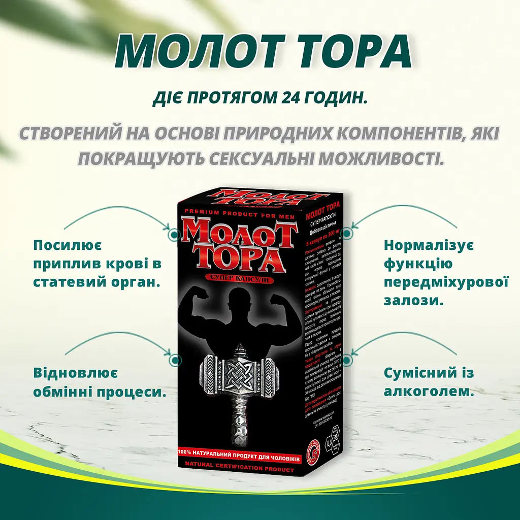 Дієтична добавка Молот Тора 5 капсул - фото 5