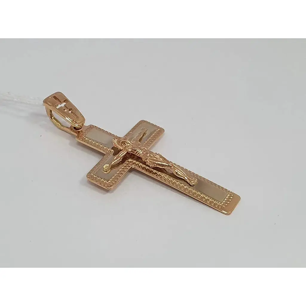 Золотий хрест Харківська ювелірна фабрика Розп'яття Христа. 101-М - фото 2