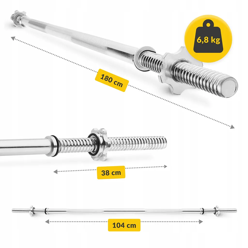 Гриф для штанги прямий 4FIZJO 180 см 25 мм (P-5905973401135) - фото 8