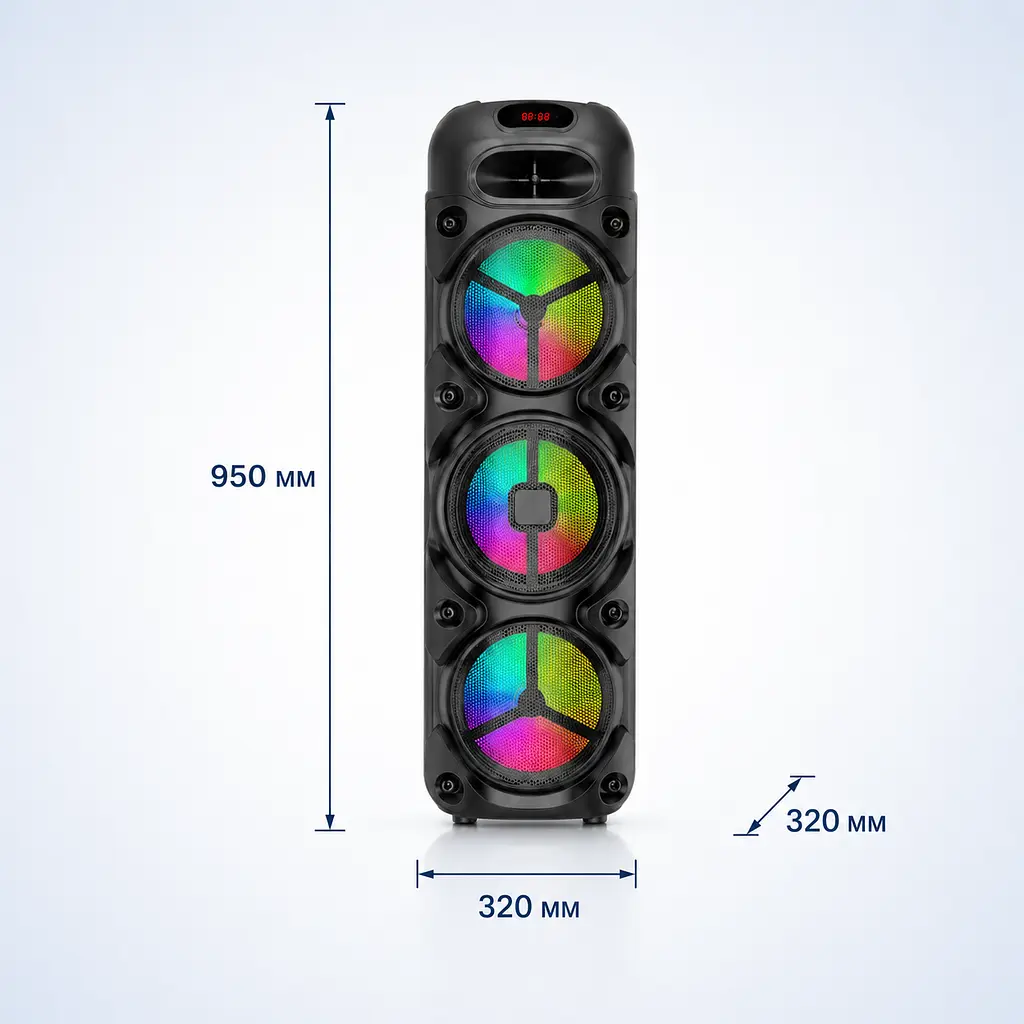 Колонка з мікрофонами ZQS8308 / Колонка Bluetooth / Акустична система на три динаміки - фото 4