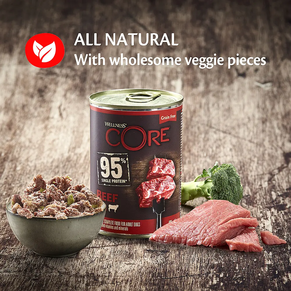 Консерви для собак Wellness CORE 95% Single Protein, Beef with Broccoli з яловичиною - фото 2
