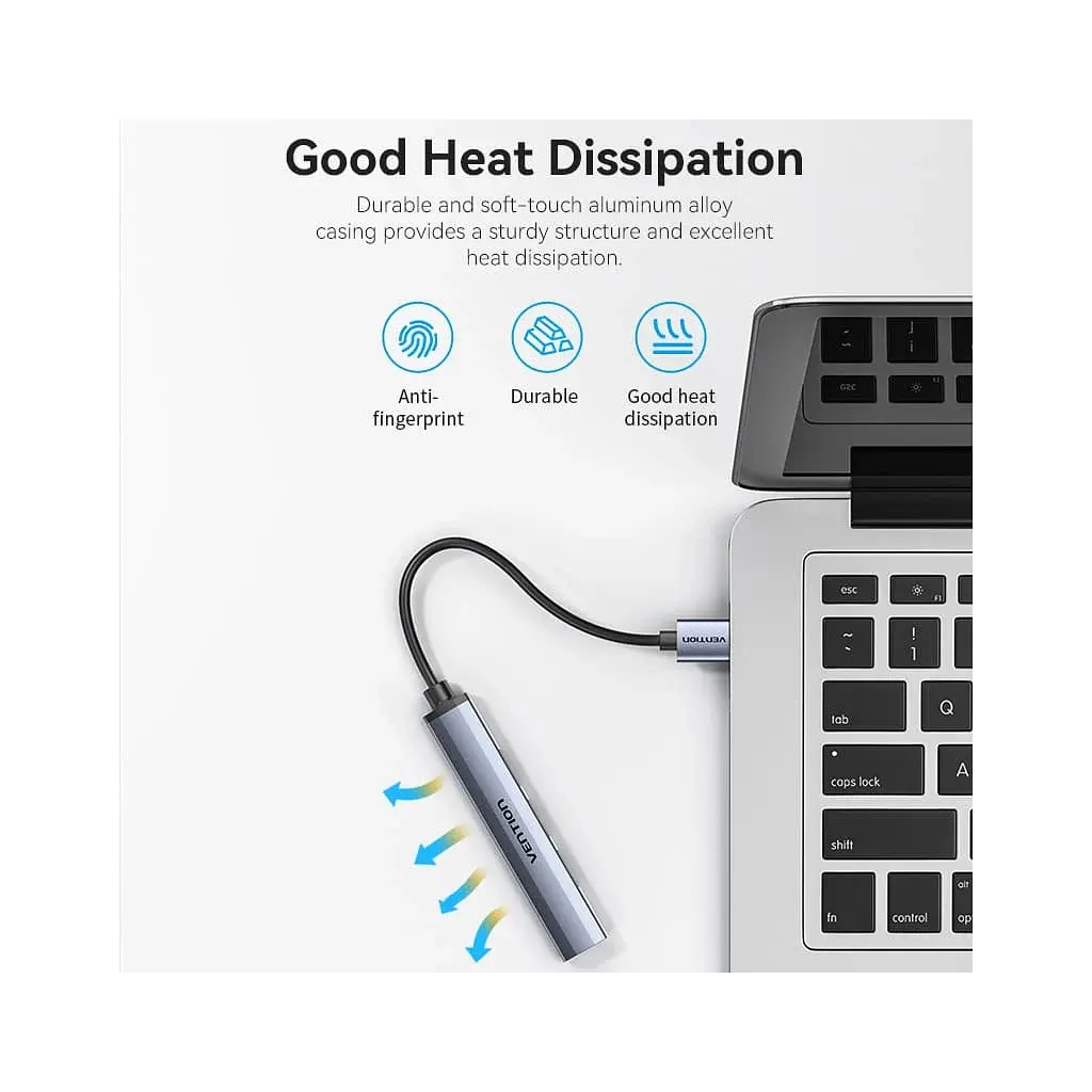 Концентратор Vention USB 3.0 to 1xUSB 3.0 + 3xUSB 2.0 0.15m gray (CKOHB) - фото 3