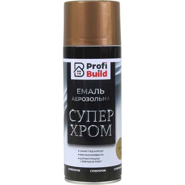Фарба аерозольна PROFI BUILD 400мл золото GOLD акрилова Суперхром