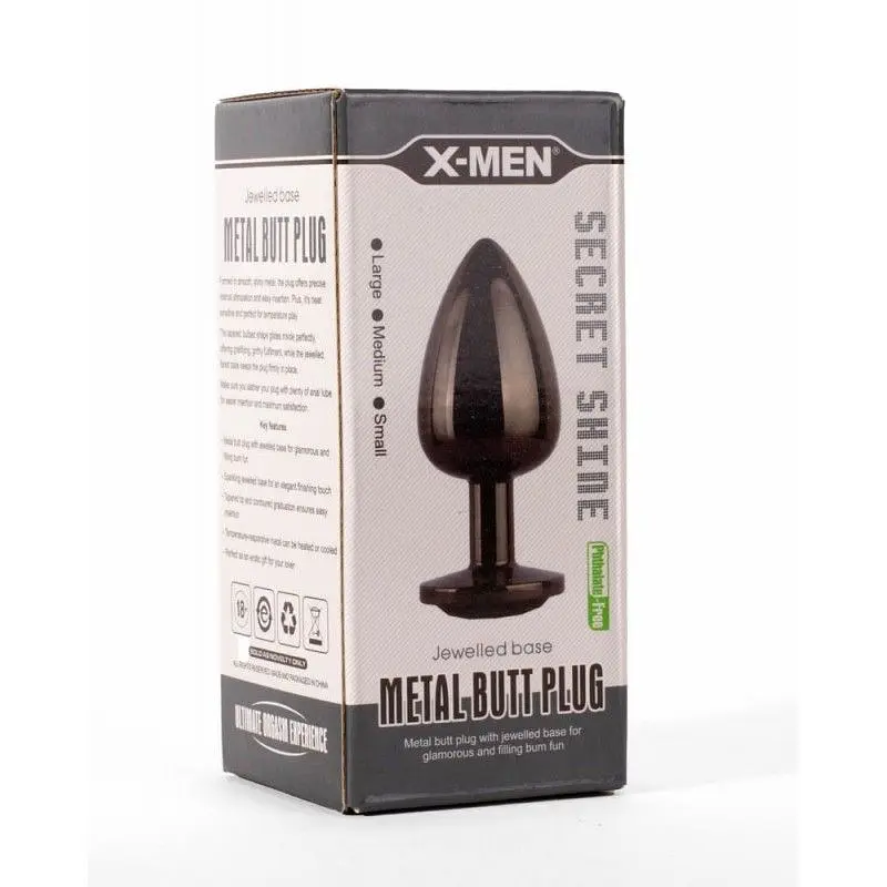 Анальна пробка Secret Shine Black Jewell, 9,5 см (чорний) - фото 6