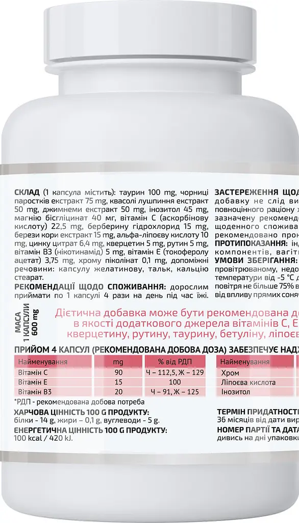 Глюкостабіл 90 капсул, A-line, комплекс сприяє підтримці обміну речовин. - фото 3