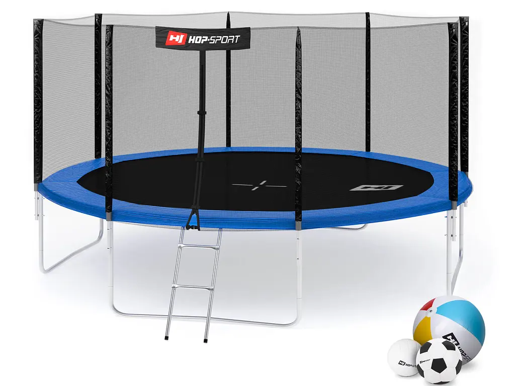 Батут Hop-Sport 14ft (427см) синій із зовнішньою сіткою - фото 12