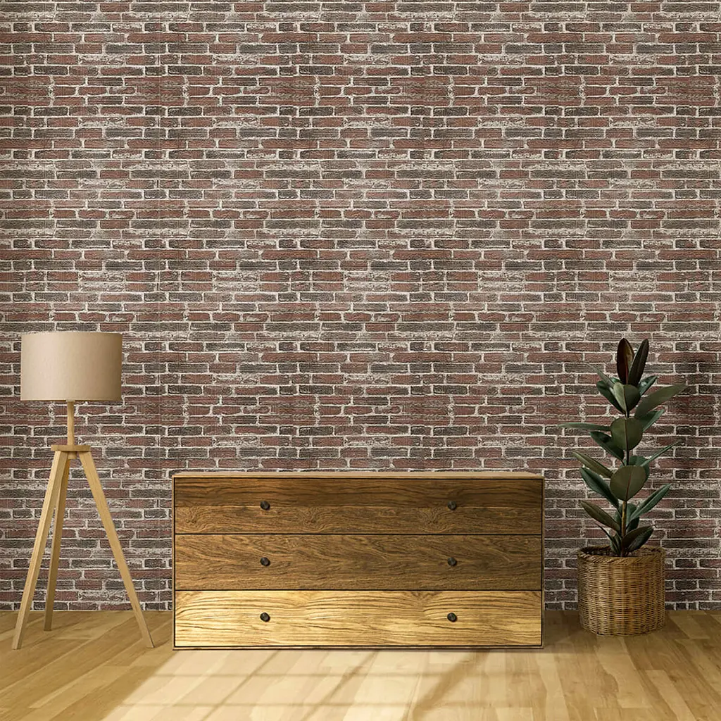 Самоклеюча 3D панель під червоний катеринослав цегла Sticker Wall 20000x700x3мм - фото 7