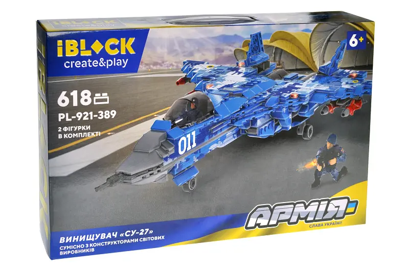 Конструктор для дітей Військовий Винищувач України Су-27 IBLOCK - фото 2