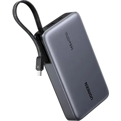 Батарея універсальна Ugreen 20000 mAh 145W Fast Charging Cable Space gray (U_55992B) - фото 5