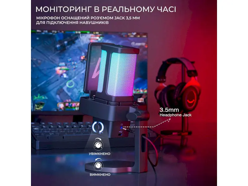 Мікрофон для ПК/ для стрімінгу, подкастів Fifine Q8PRO Black - фото 8