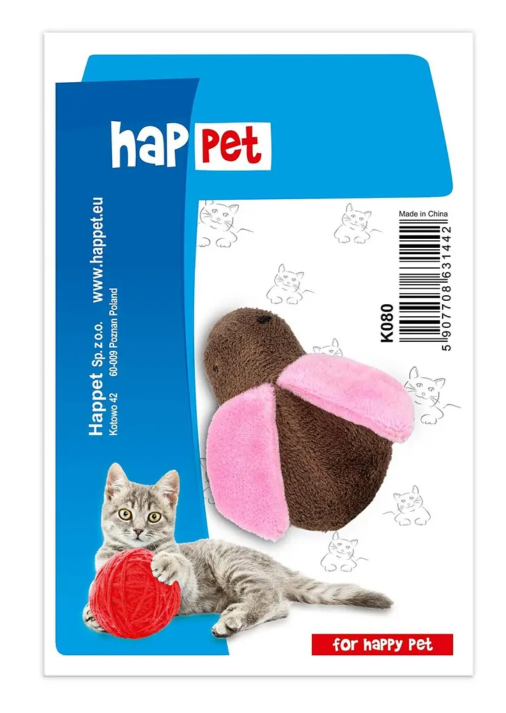 Happet Іграшка для котів плюшевий жучок , 8 см (K080) - фото 4