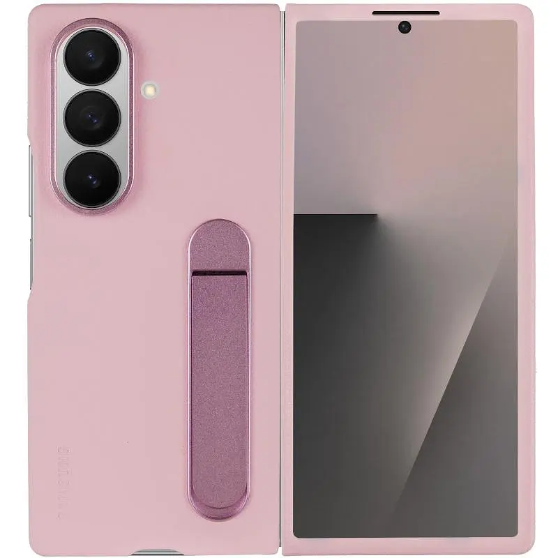 Кожаный чехол Leather Case (AAA) with stand для Samsung Galaxy Z Fold7 Pink - фото 2