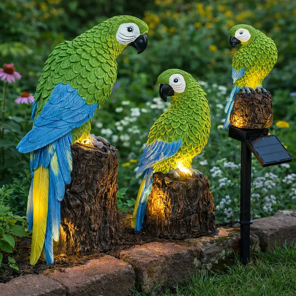 Садовий світильник папуга на сонячній батареї - фото 2