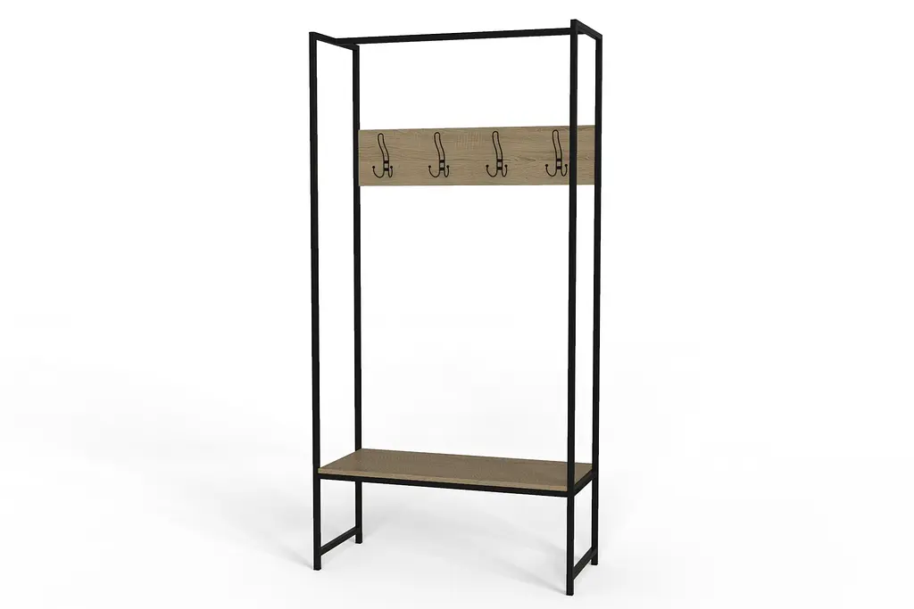 Вешалка напольная Ferrum-decor Трелис 12 180x90x38 черный ДСП Дуб Сонома 16мм (FRD-104310) - фото 3