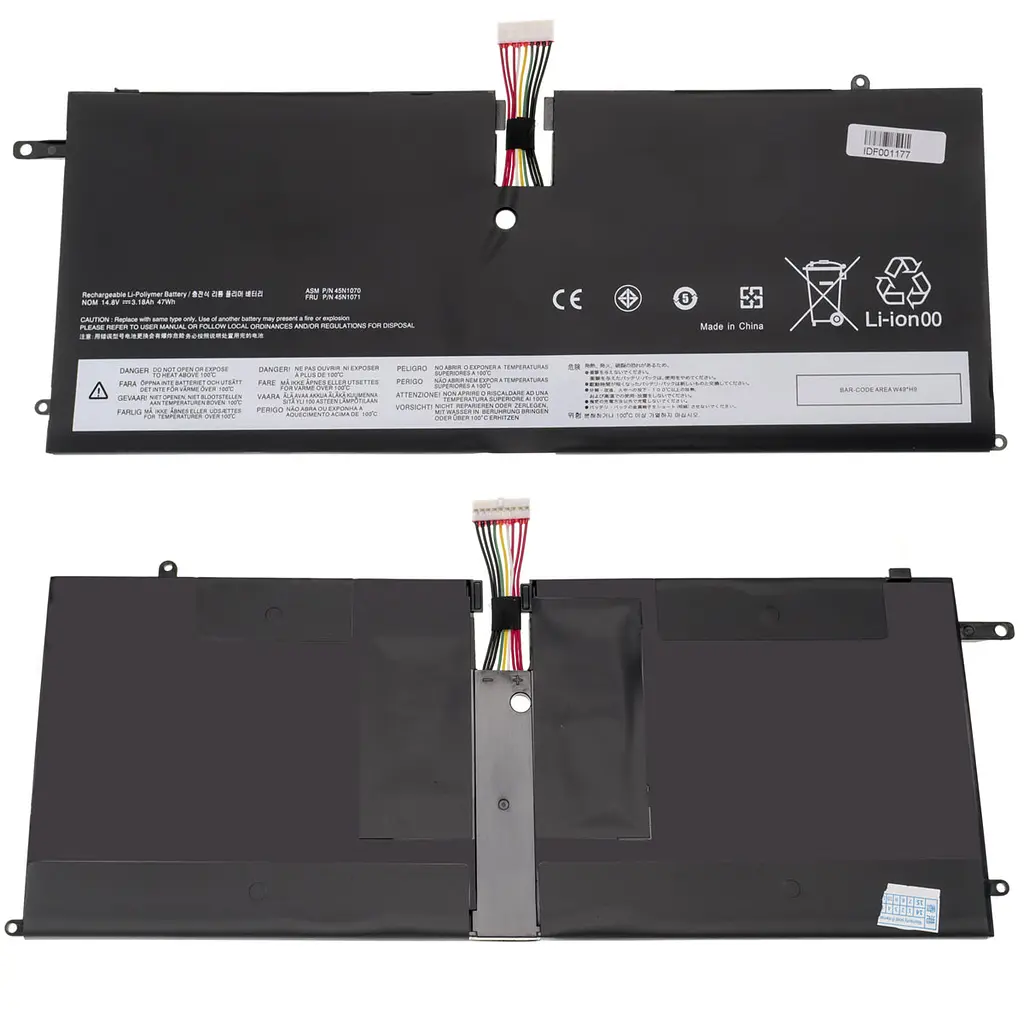 Батарея для ноутбука Lenovo 45N1070 (ThinkPad X1 Карбоновий Generation 1) 14.8V 3200mAh Чорний - фото 2