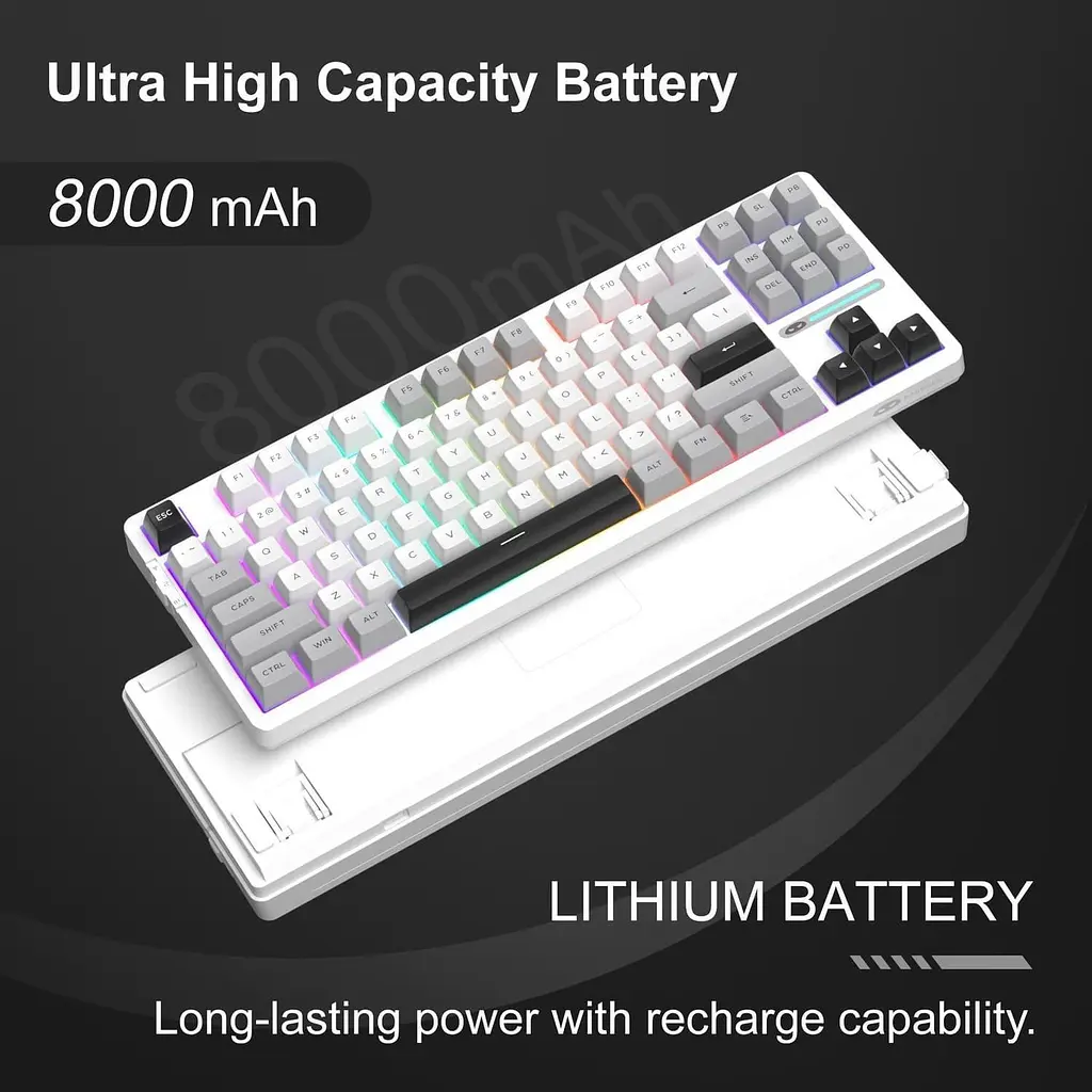 Клавіатура MageGee Light 87 RGB Blue Whale Switch Wireless (6971969728431-UA) Star White (G-000003944) - фото 5