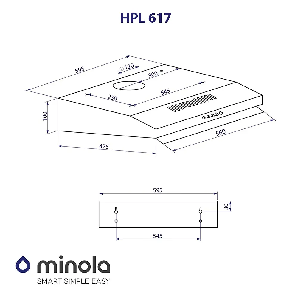 Витяжка плоска MINOLA HPL 617 WH - фото 11