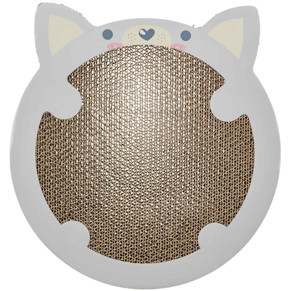 Дряпка Trixie картонная в форме хомяка с кошачьей мятой для котят 31х2.5х32.5 см светло-серая - фото 5