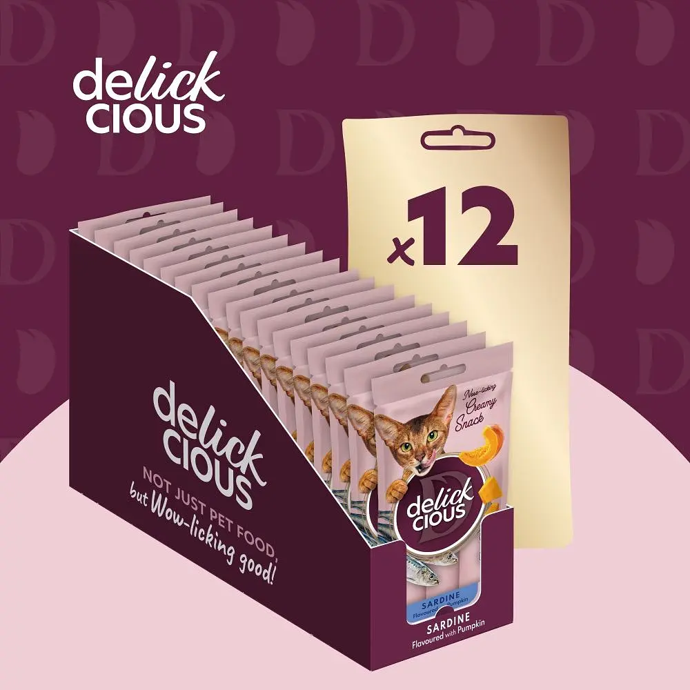 Лакомство для кошек Delickcious крем сардина с тыквой 4 шт. х 15 г - фото 5