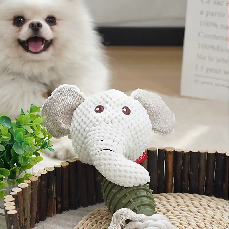 М'яка іграшка для собак Derby Elephant Shape TPR + Rope Dog Toy - фото 2