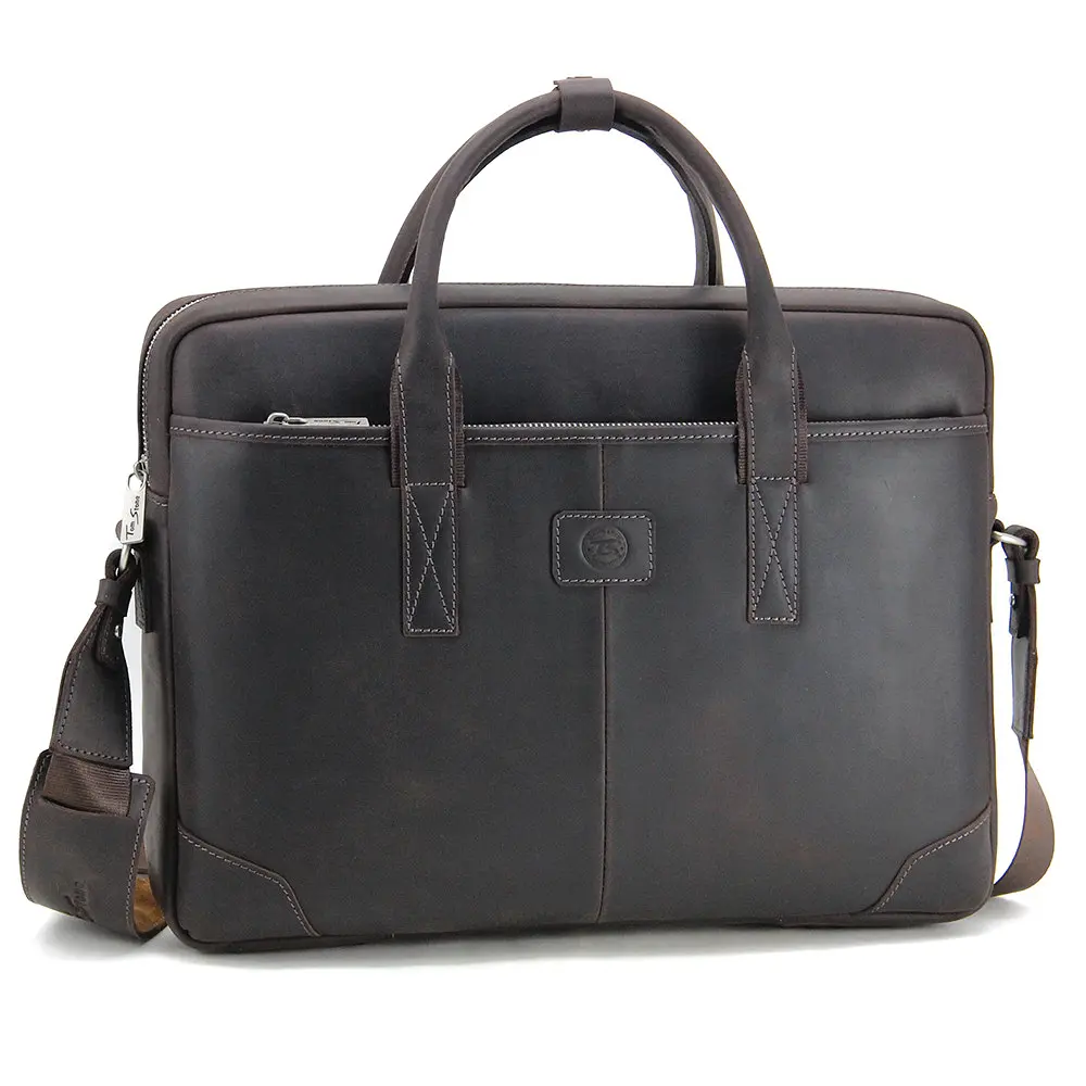 Сумка кожаная для ноутбука 15,6', MacBook 16' Tom Stone коричневая 717 CBR - фото 2