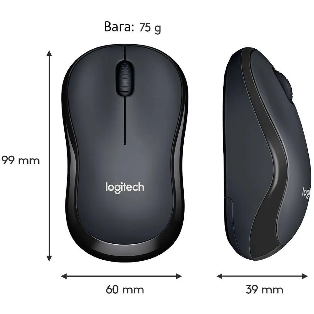 Миша Logitech M220 Silent Dark Gray (910-004878) [83488] - фото 5