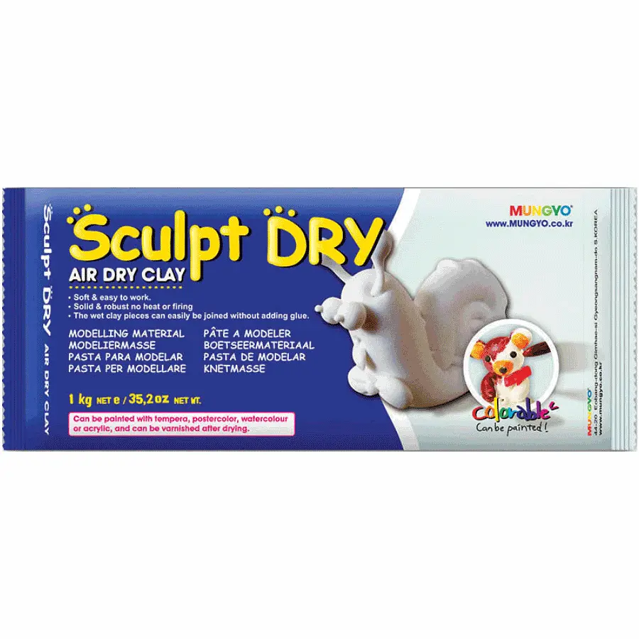 Маса для моделювання біла самозастигаюча 1 кг "Sculpt Dry" MUNGYO (8804819065401)
