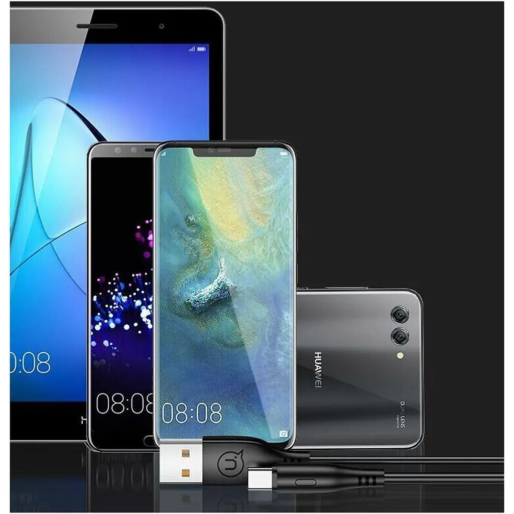Кабель Usams U18 Round USB-A - USB-C 2A 1m Black (US-SJ267) [66962] - фото 5