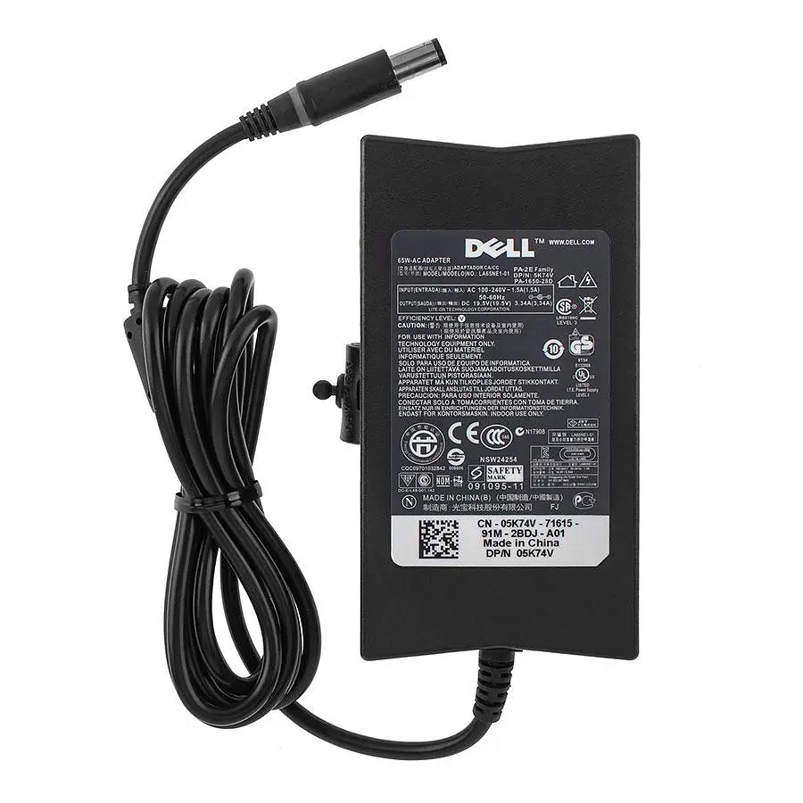 Адаптер для ноутбука Dell 19.5V 3.34A 65W 7.4*5.0-PIN Черный SLIM RECTANGULAR - фото 2