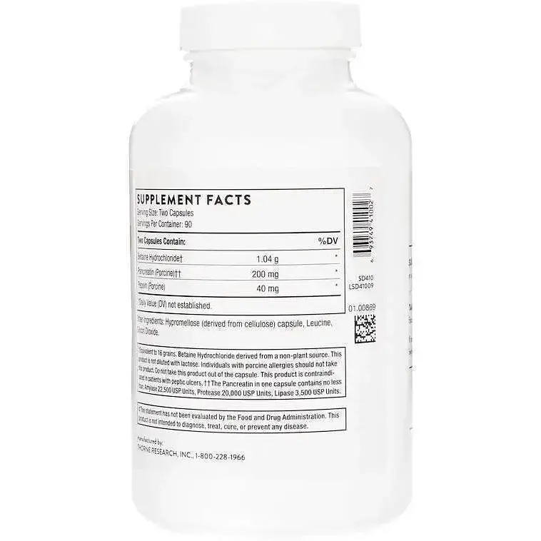 Ферменты для пищеварения Thorne Research Digestive Enzymes 180 капсул - фото 2